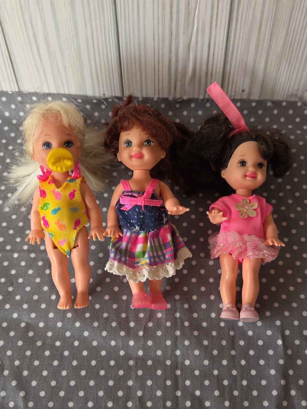 1990's Mattel Kelly And Friends Dolls Pink & Multicolor Mini Doll Set for Kids